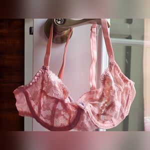 NWOT 32A Light Pink Lacey Unpadded Underwire Bra